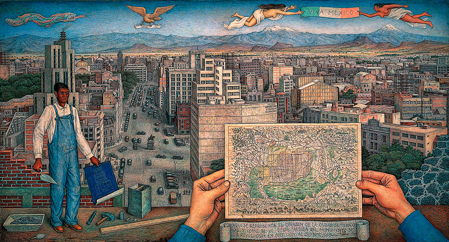 Paisaje de la Ciudad de México 1950